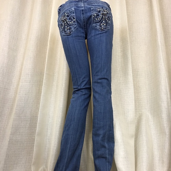 Machine Washable Rhinestone Jeans - Picture 3 of 8